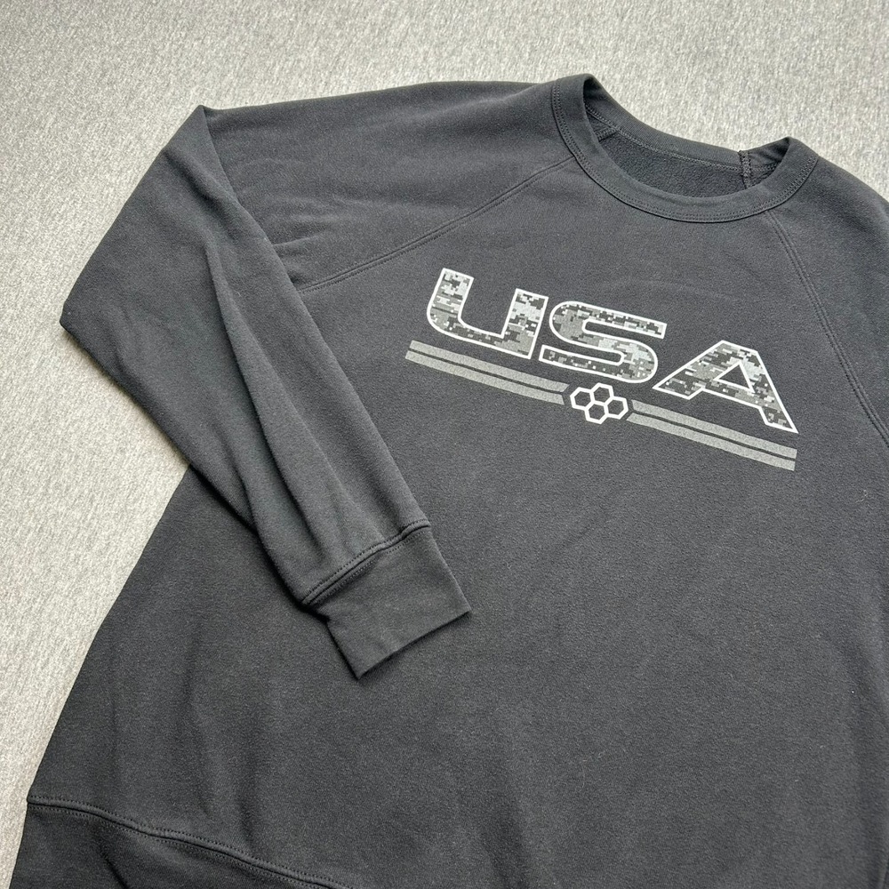 Rudis USA Crewneck Sweatshirt Mens Medium Black Workout Gym Training